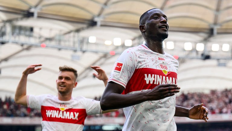 Serhou Guirassy bejubelt seinen zweiten Treffer gegen Mönchengladbach