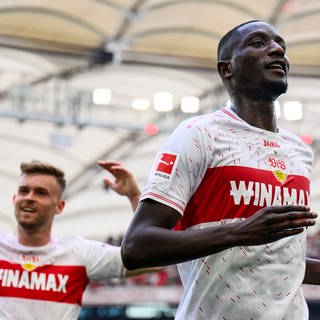 Serhou Guirassy bejubelt seinen zweiten Treffer gegen Mönchengladbach