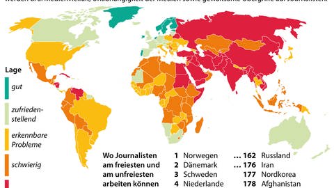 Weltkarte der Pressefreiheit 2024