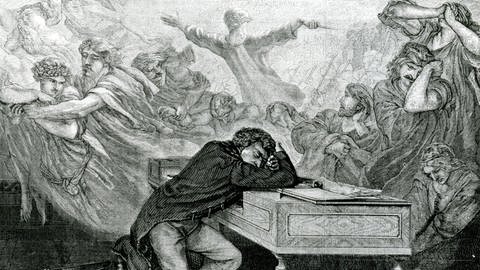 Der träumende Beethoven an seinem Klavier