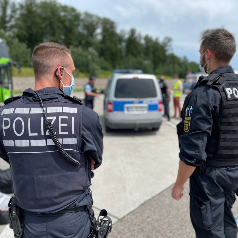 Polizeikontrolle an der A6 bei Bad Rappenau