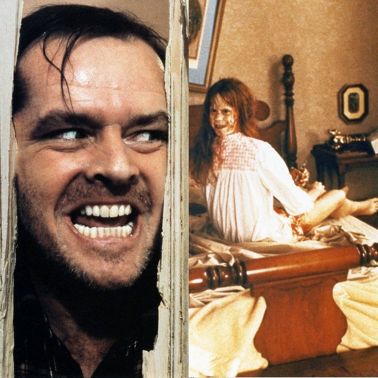Filmstills aus "The Shining "(1980) und "The Exorcist" (1973)