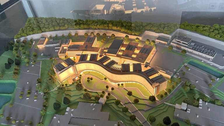 Modell des neuen US-Hospitals, das in Weilerbach gebaut wird.