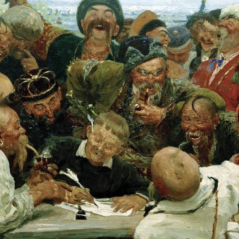 Saporoger Kosaken, Gemälde aus dem Jahr 1880 von Ilja Jefimowitsch Repin (1844–1930)