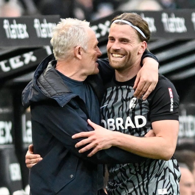 Trainer Christian Streich und Lucas Höler vom SC Freiburg (Foto: IMAGO, Imago)