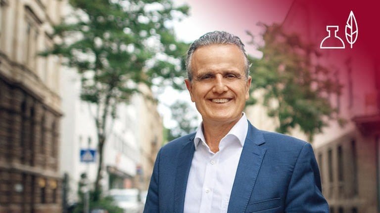 Frank Nopper, Oberbürgermeister der Landeshauptstadt Stuttgart, rotes Overlay mit Icon Grußworte
