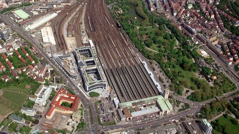 Der Stuttgarter Kopfbahnhof im Jahr 1995