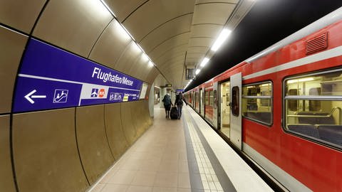 Der S-Bahn-Halt unter dem Landesflughafen Stuttgart-Echterdingen (Archiv)