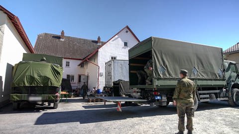 Logistik auf dem Truppenübungsplatz Külsheim im Rahmen der Übung "Mini Sonic".