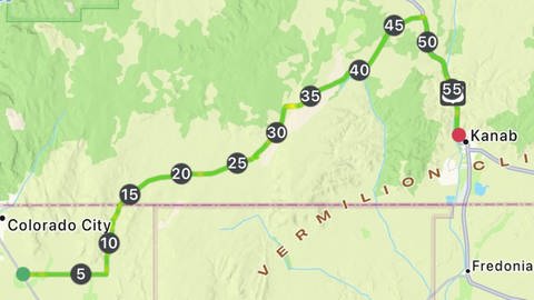Die Route der Pforzheimer Extremläuferin Jola Ketterer zwischen Arizona und Utah (Foto: SWR)