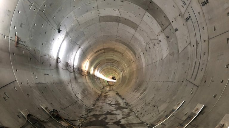 Tunnel Rastatt: Blick in die Weströhre des Bauprojekts