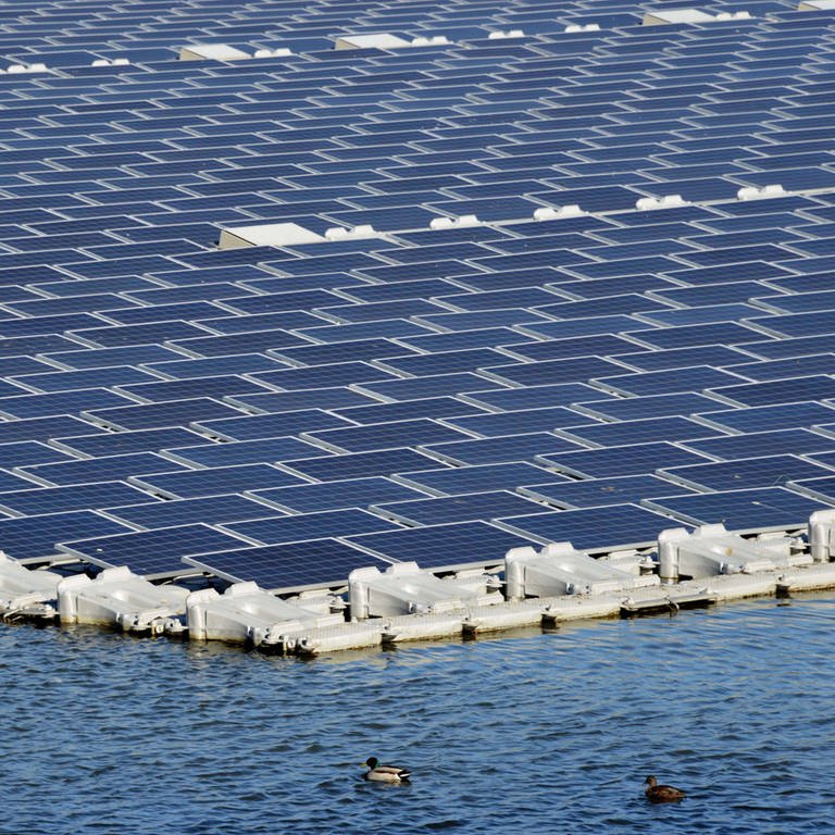 So wie hier in Japan könnte bald eine schwimmende Photovoltaik-Anlage entstehen.