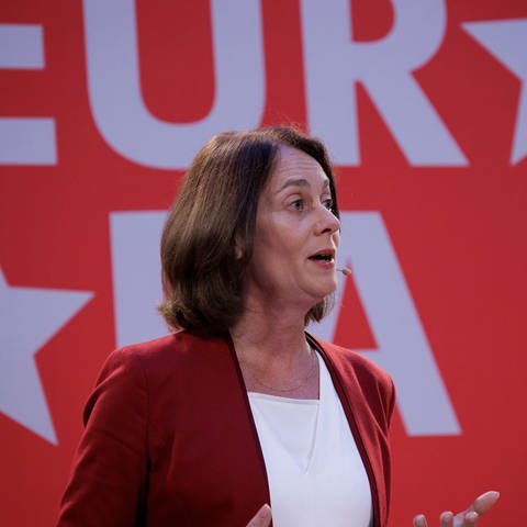 Katharina Barley, SPD-Spitzenkandidatin für die Europawahl, spricht bei der Vorstellung der Spitzenkandidatur der SPD zur Europawahl.
