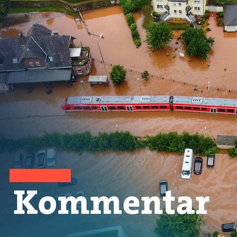 Übeschwemmte Bahnstrecke im Ahrtal (Foto: dpa Bildfunk, Picture Alliance)