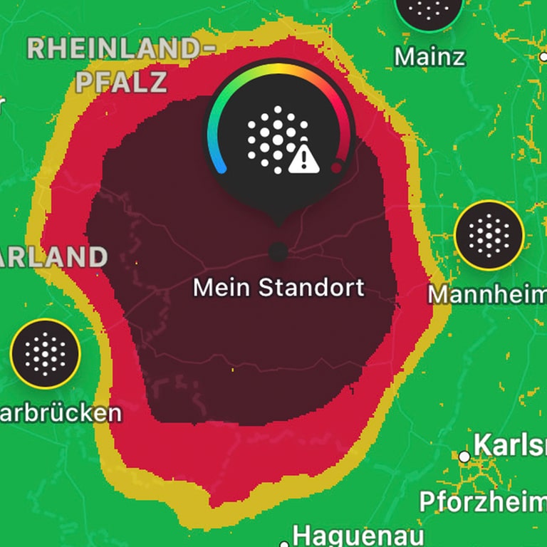 Die Wetter-App von iPhone hat am Dienstag unter anderem für Kaiserslautern sehr schlechte Luftqualität angezeigt. Aber: kein Grund zur Sorge!