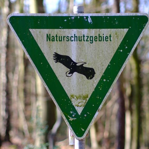 Schild mit Aufschrift Naturschutzgebiet, Vintage