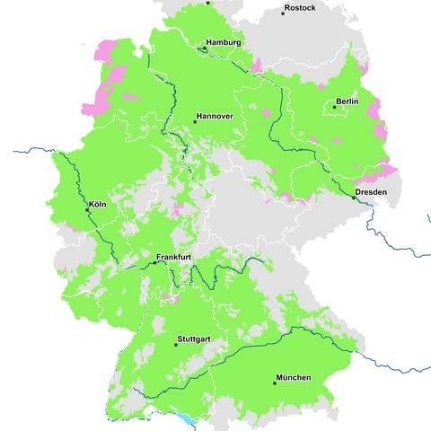 Landkarte der Ausbreitung der Apfelblüte in Deutschland am 30. April 2021