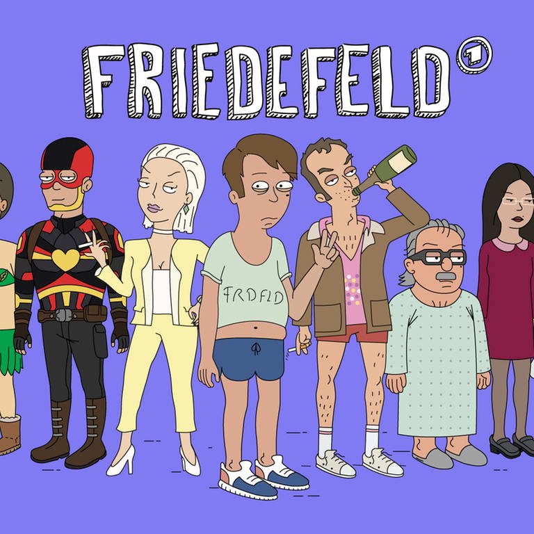 ARDSWR FRIEDEFELD, "Die erste deutsche Animated Sitcom", ab Freitag (22.03.24) in der ARD Mediathek.