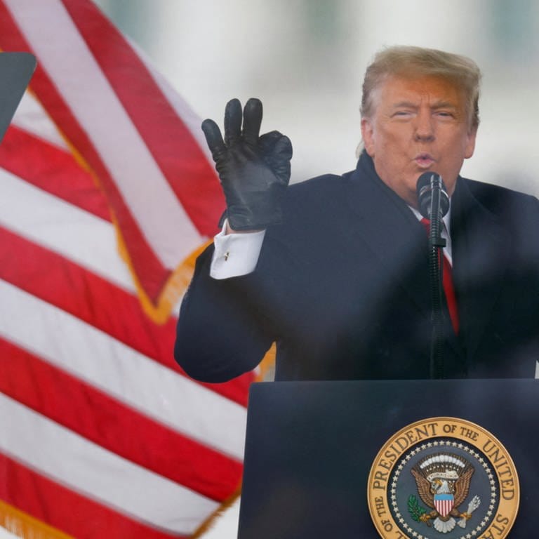 Donald Trump bei einer Rede am Tag des Sturms auf das Kapitol 2021 (Foto: REUTERS)