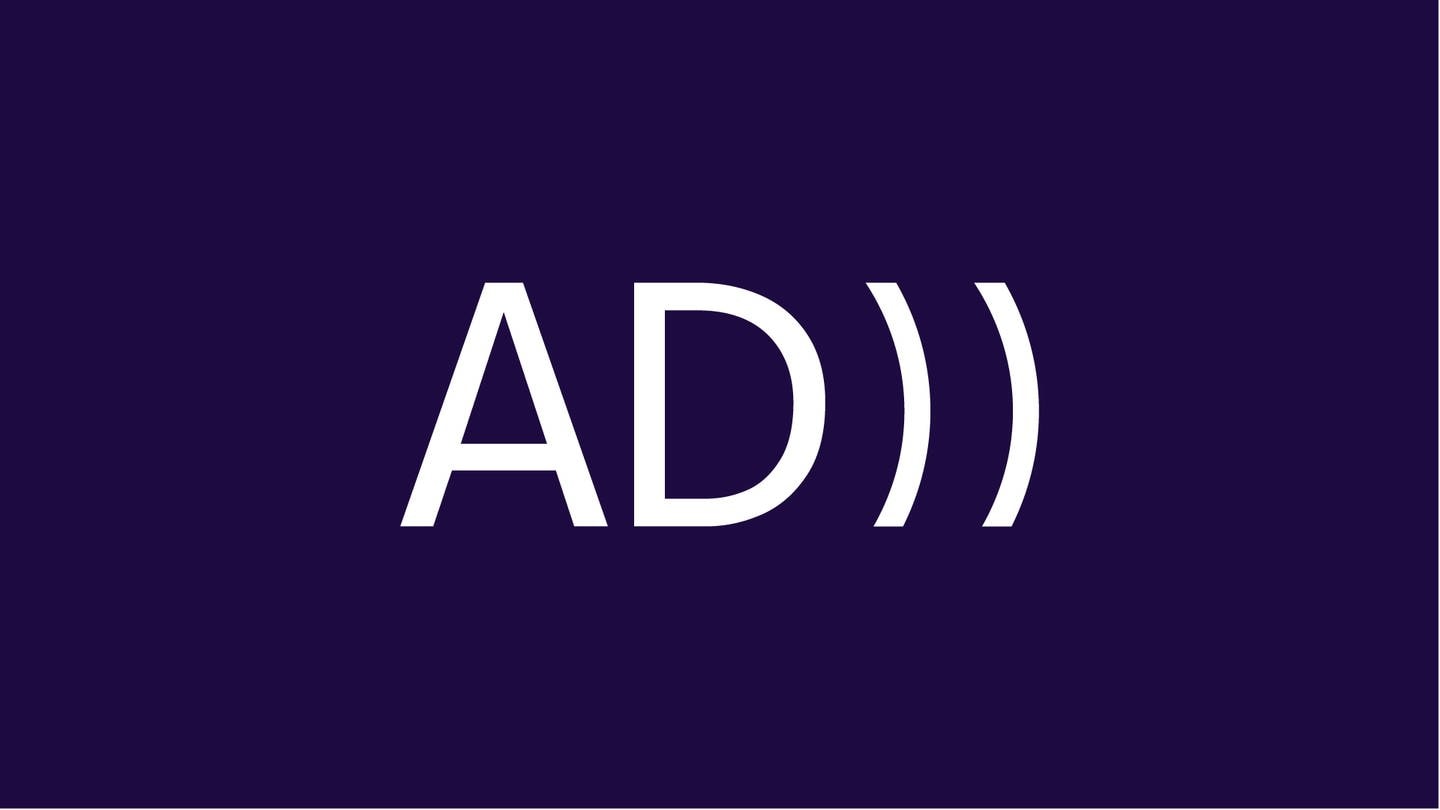 Icon für Audiodeskription im SWR in weiß auf blauem Hintergrund: Die Buchstaben AD als Abkürzung für Audiodeskription (Foto: SWR)