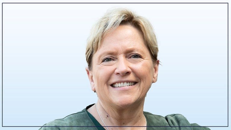 Susanne Eisenmann, Spitzen·kandidatin von der Partei CDU. (Foto: Pressestelle, CDU, Collage SWR)