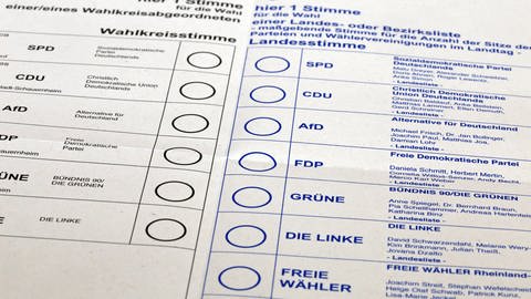 Ausschnitt enes Stimm·zettels für die Landtags·wahl 2021 in Rheinland-Pfalz (Foto: IMAGO, U. J. Alexander)