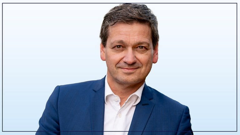 Christian Baldauf, Spitzen·kandidat von der Partei CDU. (Foto: Pressestelle, CDU, Tobias Koch, Collage SWR )