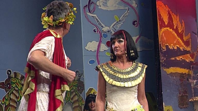Das närrische Duo Claudia Zähringer und Norbert Heizmann als Cleopatra und Julius Cäsar (Foto: SWR, SWR -)