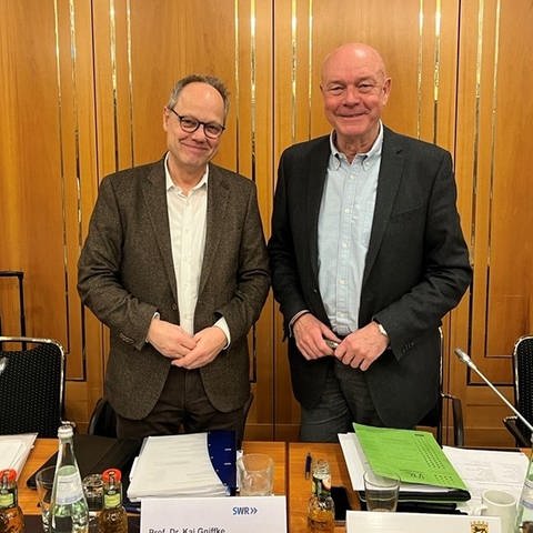 Kai Gniffke und Hans-Albert Stechl bei der Verwaltungsratsitzung am 3. Februar 2023