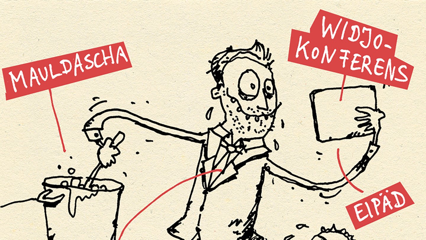 Micha Marx zeichnet schwäbische Quarantänetypen (Foto: SWR)