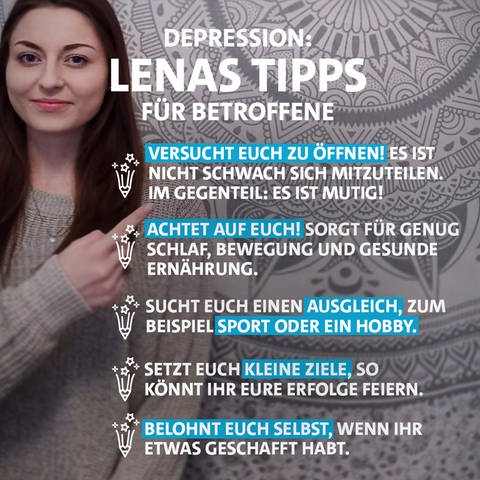 Infografiken mit Text zu Depressionen