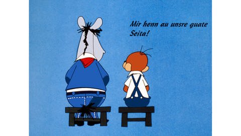 Comic von Äffle und Pferdle mit dem Spruch: „Mir henn au unsre guate Seita!“ (Foto: SWR, ©LANG-FILM, Stuttgart)