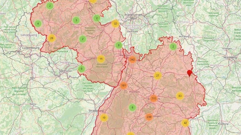 RADar!-Karte mit Meldungen der Nutzer*innen zu Gefahrenstellen im Radverkehr - SWR Mitmachaktion #besserRadfahren (Foto: SWR)