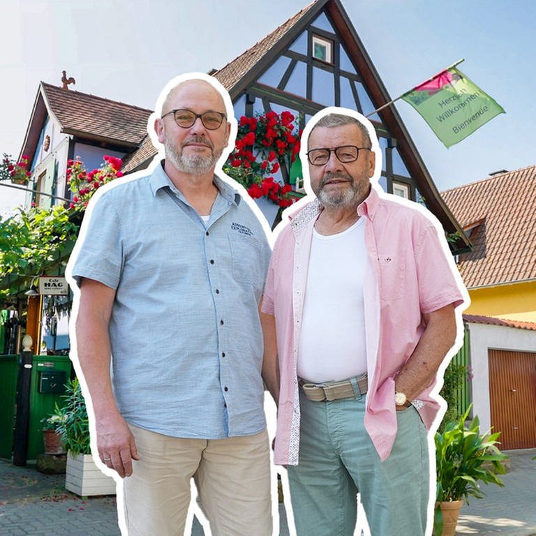 Peter und Roland haben sich ihr Paradies geschaffen: In der Pfalz haben sie ein verfallenes Fachwerkhaus wieder aufgebaut. (Foto: SWR)
