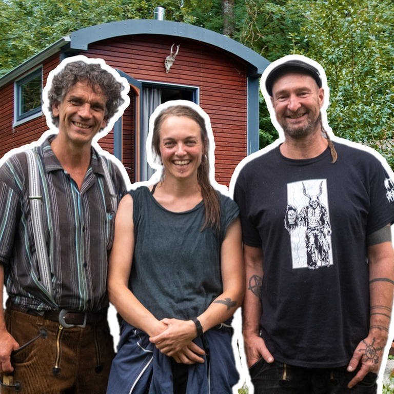 Peter, Elena und Tom wohnen in einer Tiny House Community der ersten Stunde, in der Wagenburg Bambule in Tübingen. (Foto: SWR)