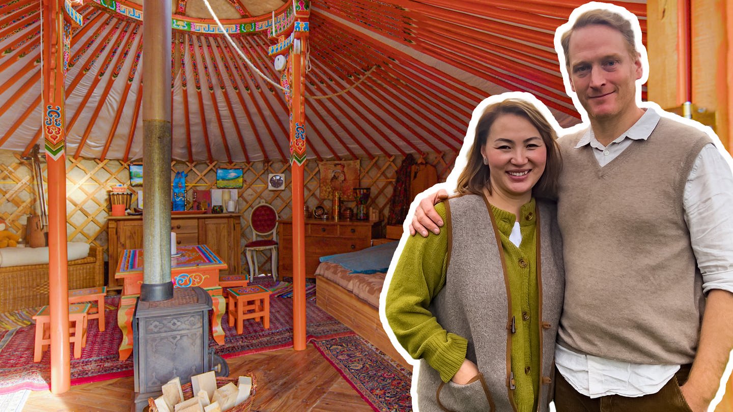 Sarantuya und Jan wohnen in einer echten mongolischen Jurte direkt am Stadtrand. (Foto: SWR)