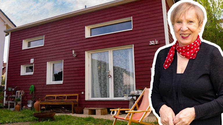 Ein Eigenheim zu besitzen war der große Traum der 68-jährigen Pénélope. Mit einem Tiny House hat sie ihn verwirklicht, ohne sich zu verschulden. (Foto: SWR)