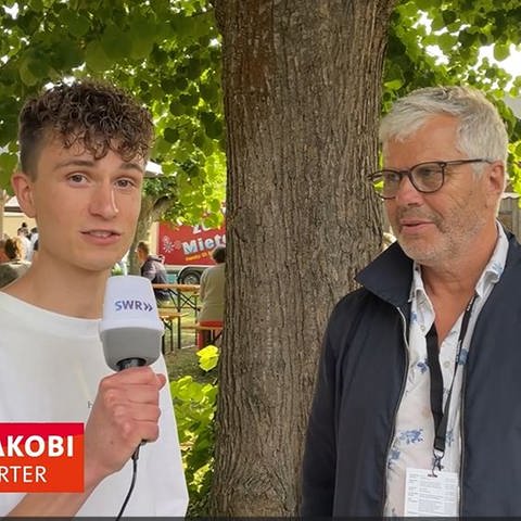  Festivalreporter Marcel Jakobi im Gespräch mit „Tatort“-Redaktionsleiter Ulrich Herrmann