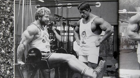 Zwei echte Brocken: Jusup Wilkosz (links) und Bodybuilder-Legende Arnold Schwarzenegger im Gym am Venice Beach: Der Stuttgarter Wilkosz wurde 1979 der erste deutsche Mr. Universe im Schwergewicht über 90 Kilogramm.