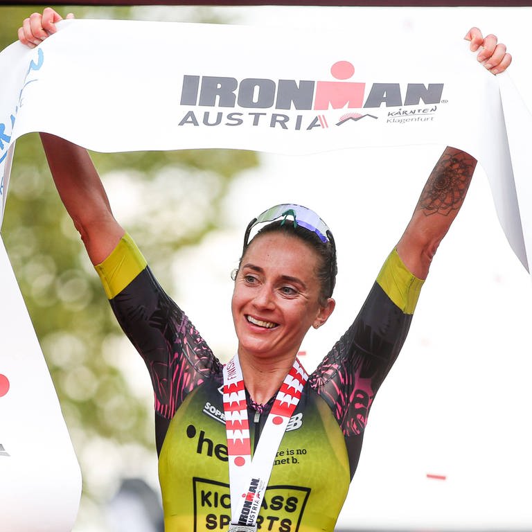 Triathletin Laura Philipp gewinnt den Ironman in KlagenfurtÖsterreich. (Foto: IMAGO, IMAGO / GEPA pictures)