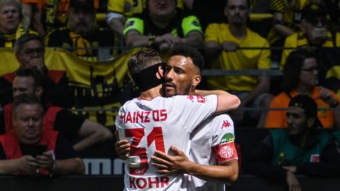 Karim Onsisiwo nach dem 2:2 gegen Dortmund. (Foto: picture-alliance / Reportdienste, picture alliance/dpa | Bernd Thissen)