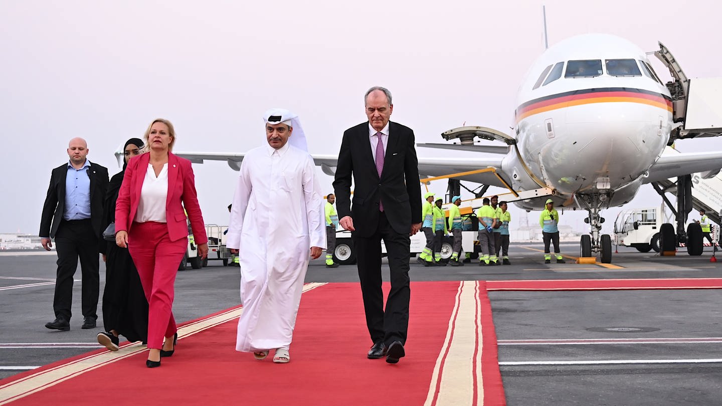 Nancy Faeser (SPD) ist in Katar eingetroffen (Foto: dpa Bildfunk, Picture Alliance)