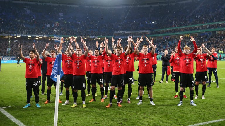Der SC Freiburg bejubelt den Einzug ins DFB-Pokalfinale (Foto: imago images, Imago)