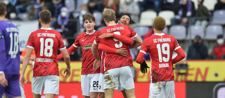 Torschütze Vincent Vermeij bejubelt seinen Treffer im Spiel VfL Osnabrück gegen Freiburg II. (Foto: IMAGO, IMAGO / osnapix)