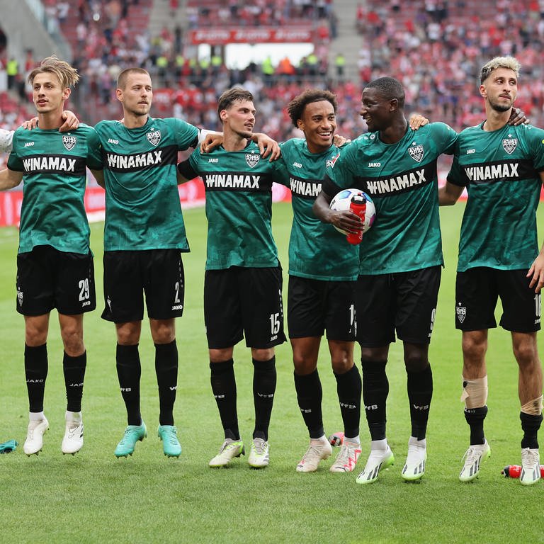 Spieler des VfB Stuttgart feiern den Sieg gegen Mainz.  (Foto: picture-alliance / Reportdienste, Picture Alliance)