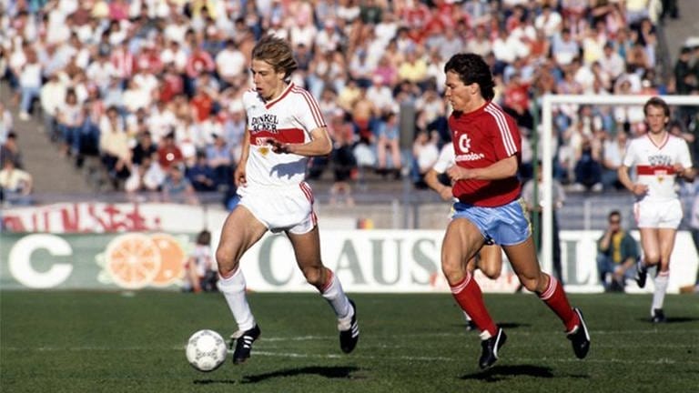 Finalniederlage des VfB Stuttgart gegen Bayern München im Pokal 1986 (Foto: IMAGO, Pressefoto Baumann)