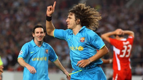 Messi und Puyol, die Torschützen des FC Barcelona 2007 in Stuttgart