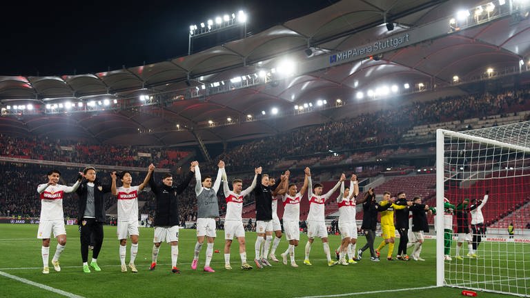 Der VfB Stuttgart feiert. (Foto: IMAGO, Eibner)