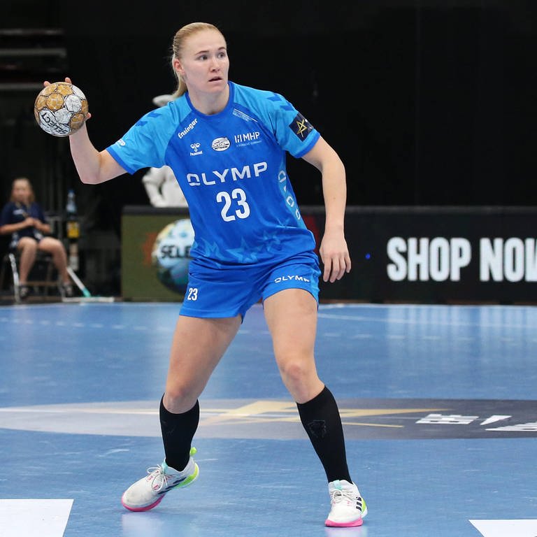 Isabelle Andersson (SG BBM Bietigheim) in der Handball-Champions-League gegen den IK Sävehof. (Foto: IMAGO, IMAGO / Pressefoto Baumann)