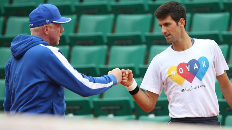 Boris Becker und Novak Djokovic (Foto: IMAGO, imago images/Belga)